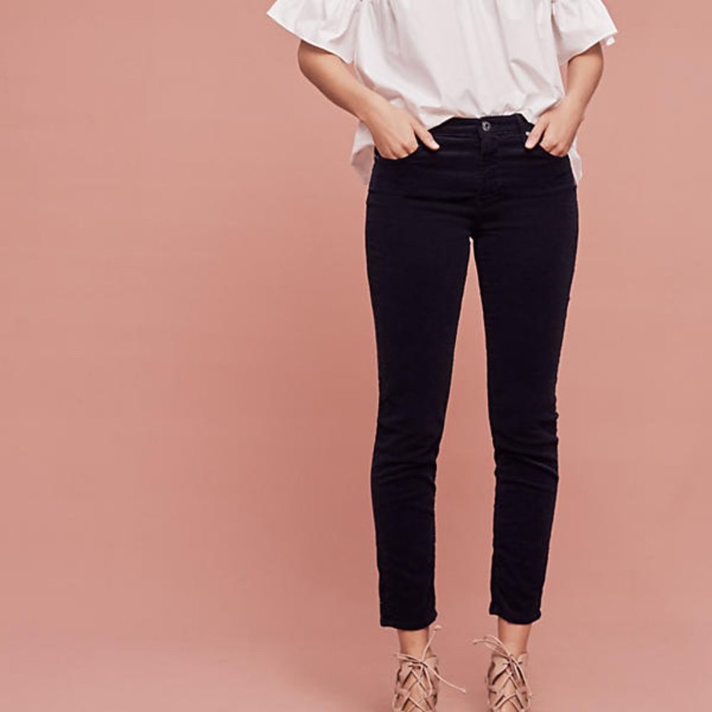 AG Stevie Mid-Rise Ankle Cords, size 29, navy